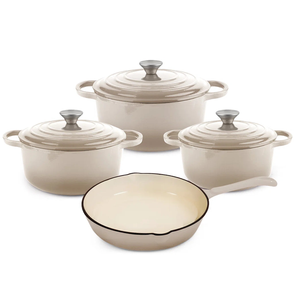 7 Pieces Cast Iron Enameled Cookware Set