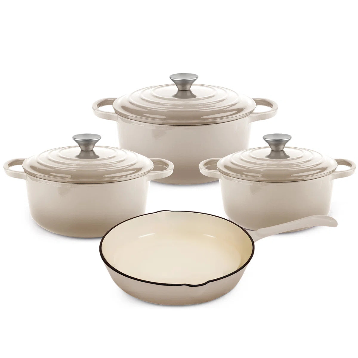 7 Pieces Cast Iron Enameled Cookware Set