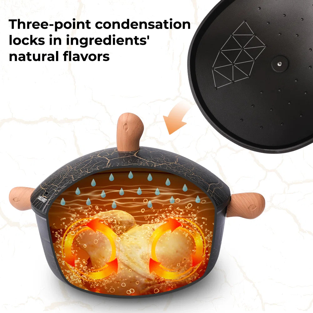 7 - Piece Non-stick Ceramic Cookware Set , Bionic Turtle Design, Induction Compatible , Durable Home Cooking Pots and Pans