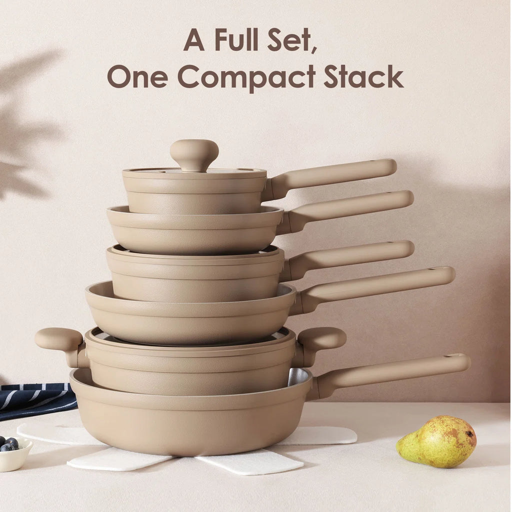 Ceramic Cookware Sets, 17-Piece, Non-Toxic Healthy Non Stick, PFAS PTFE PFOA PFOS Free