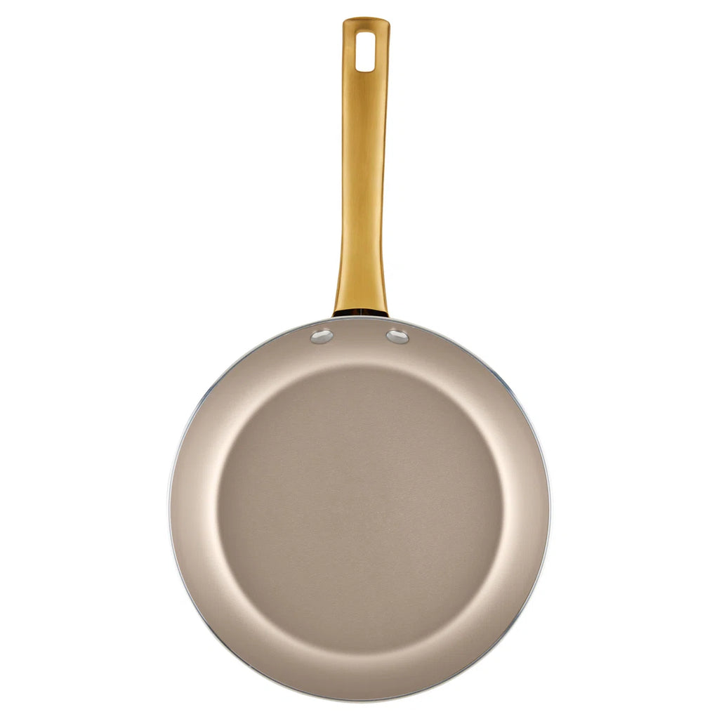 Radiant Nonstick Cookware Pots And Pans Set With Prestige Cooking Tools, 12 Piece, Champagne