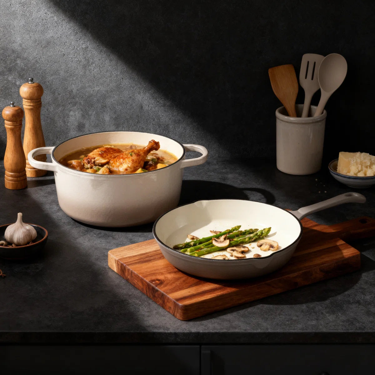 7 Pieces Cast Iron Enameled Cookware Set