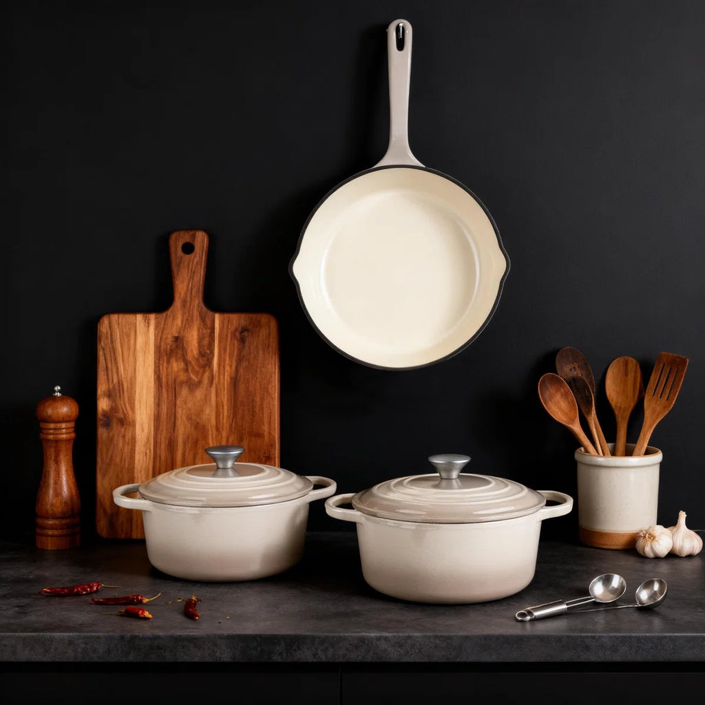 7 Pieces Cast Iron Enameled Cookware Set